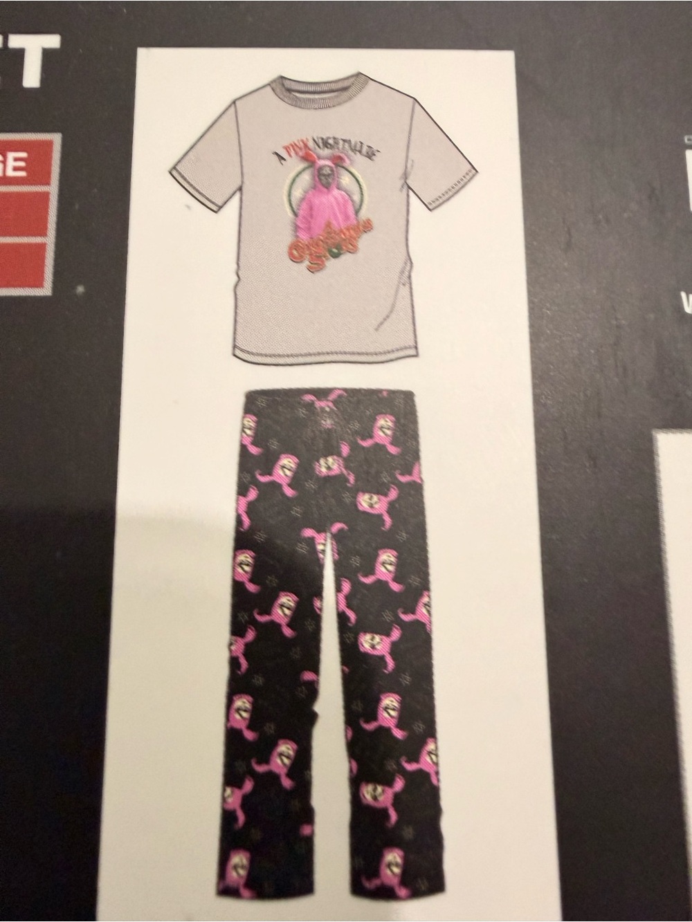 A Christmas Story Pink Bunny Adult 2-Piece Pajama Set - Pink (S) - Picture 5 of 5
